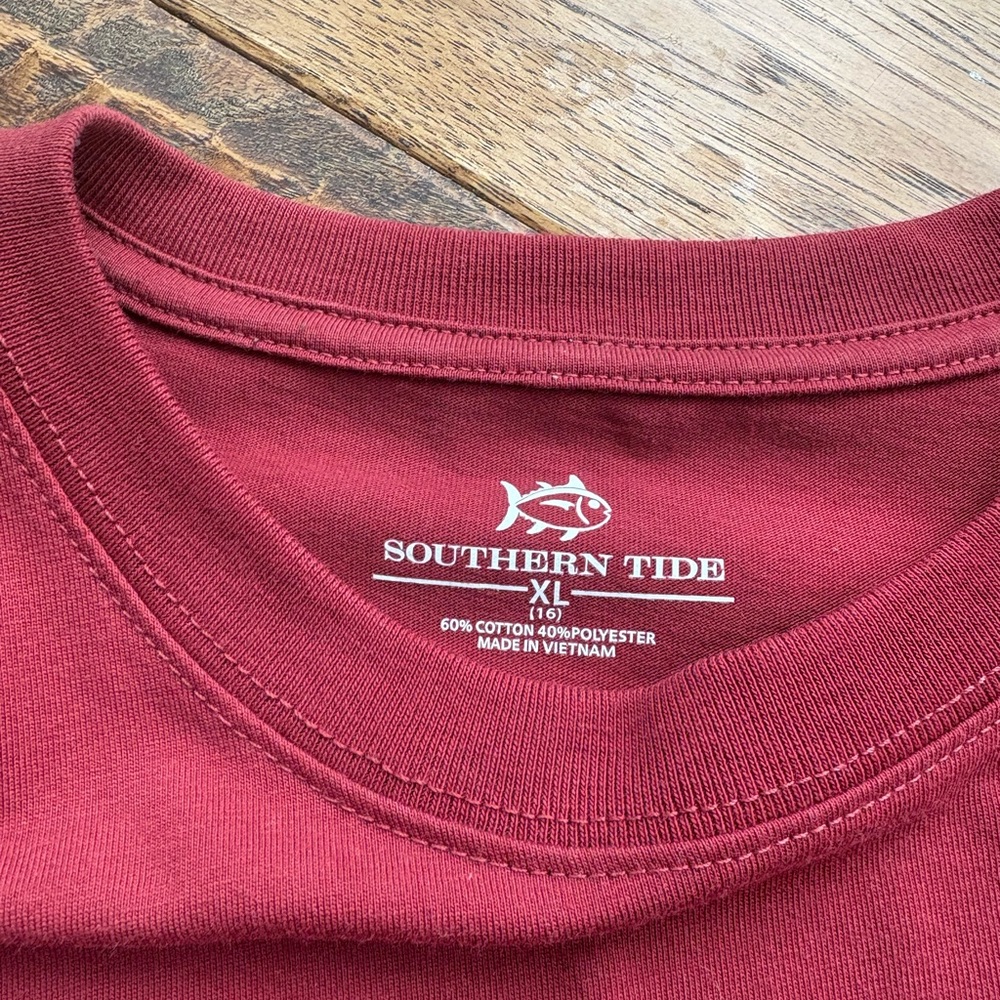 Southern Tide Kids Long Sleeve Tee - Maroon - Picture 2 of 3